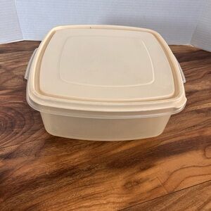 Rubbermaid Servin Saver Storage Container #4 19 Cups Almond Lid Square Vtg